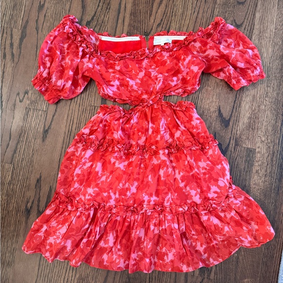 Super cute red and pink cutout dress - Picture 4 of 12
